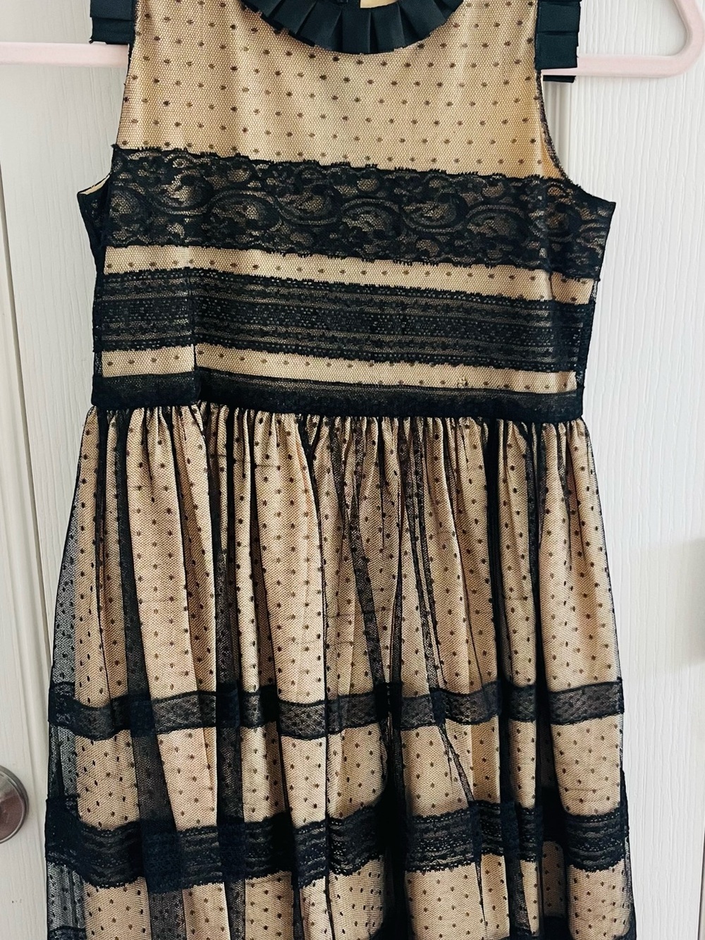 Chasing Fireflies Black & Gold Lace Overlay Party Dress